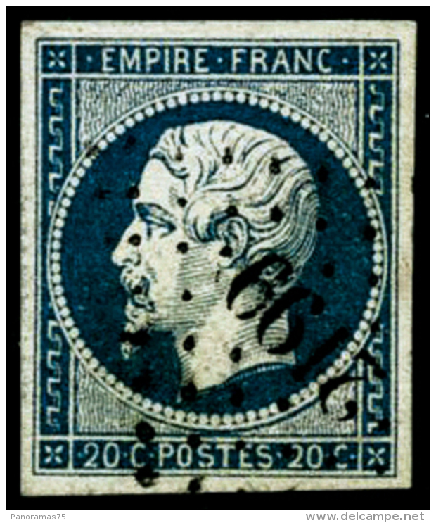 N&deg;14Ad 20c Bleu Fonc&eacute;, Type I - TB - 1853-1860 Napoléon III.