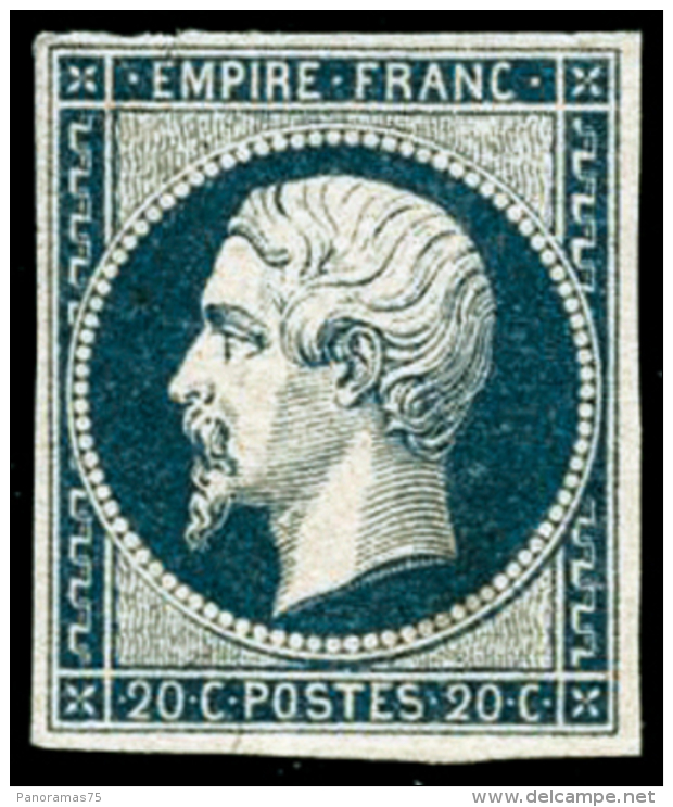 N&deg;14Af 20c Bleu Laiteux - TB - 1853-1860 Napoléon III.