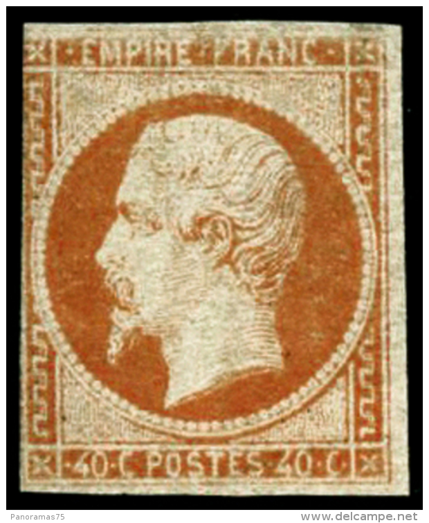 N&deg;16 40c Orange, Filet Touch&eacute; &agrave; Gauche - B - 1853-1860 Napoléon III.