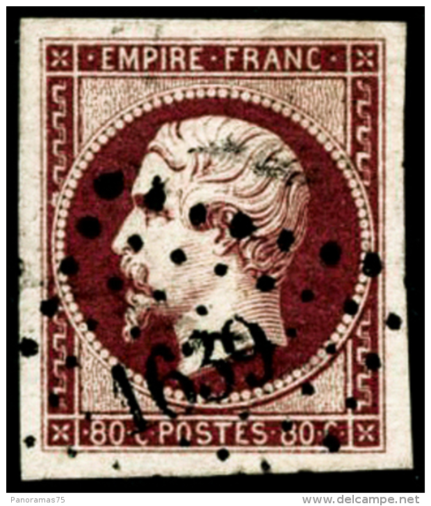 N&deg;17A 80c Carmin, Obl PC Pi&egrave;ce De Luxe - TB - 1853-1860 Napoléon III.