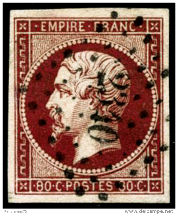 N&deg;17g 80c Vermillon Fonc&eacute; - TB - 1853-1860 Napoléon III.