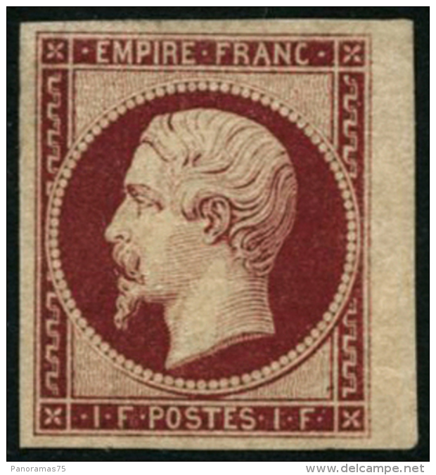 N&deg;18a 1F Carlin Fonc&eacute;, Trace De Charni&egrave;re Quasi Invisible, Sign&eacute; Calves - TB - 1853-1860 Napoléon III.