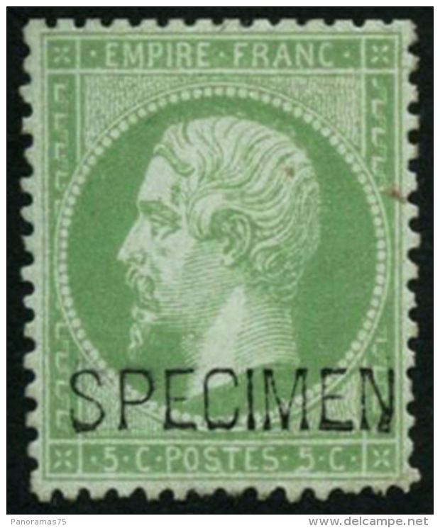 N&deg;20F 5c Vert, Surcharg&eacute; Specimen, Pi&egrave;ce De Luxe - TB - 1862 Napoléon III.