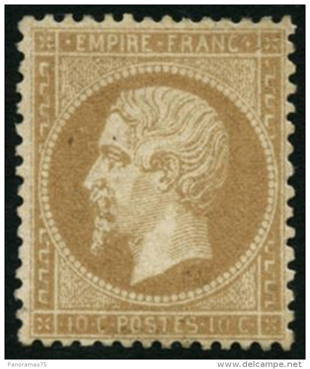 N&deg;21 10c Bistre, Fraicheur Postale, Sign&eacute; Brun - TB - 1862 Napoléon III.