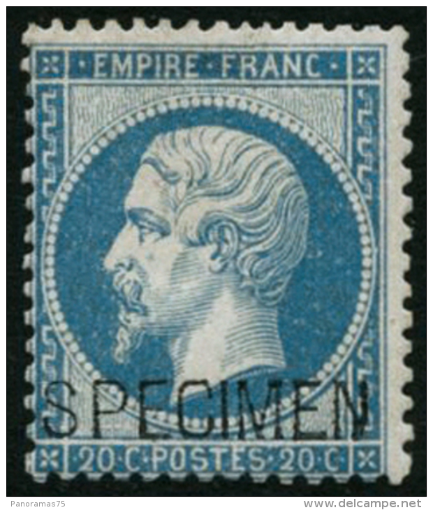 N&deg;22d 20c Bleu, Surcharg&eacute; Sp&eacute;cimen - TB - 1862 Napoléon III.