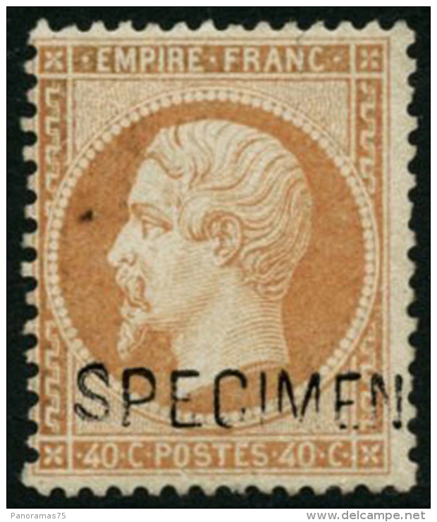 N&deg;23d 40c Orange, Surcharg&eacute; Specimen Petite Paille Dans Le Papier, Sign&eacute; Calves - TB - 1862 Napoléon III.