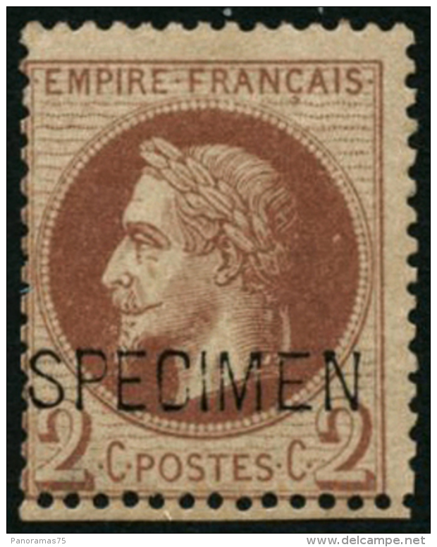 N&deg;26Bc 2c Rouge Brun, Surcharg&eacute; Sp&eacute;cimen - TB - 1863-1870 Napoléon III. Laure