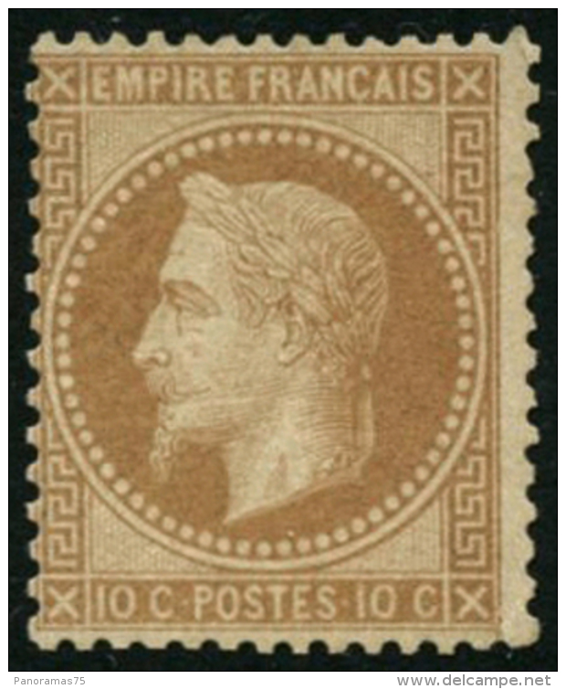 N&deg;28A 10c Bistre, Type I - TB - 1863-1870 Napoléon III. Laure