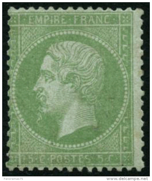 N&deg;35 5c Vert P&acirc;le S/bleu, Sign&eacute; Calves Quasi SC - TB - 1863-1870 Napoléon III. Laure