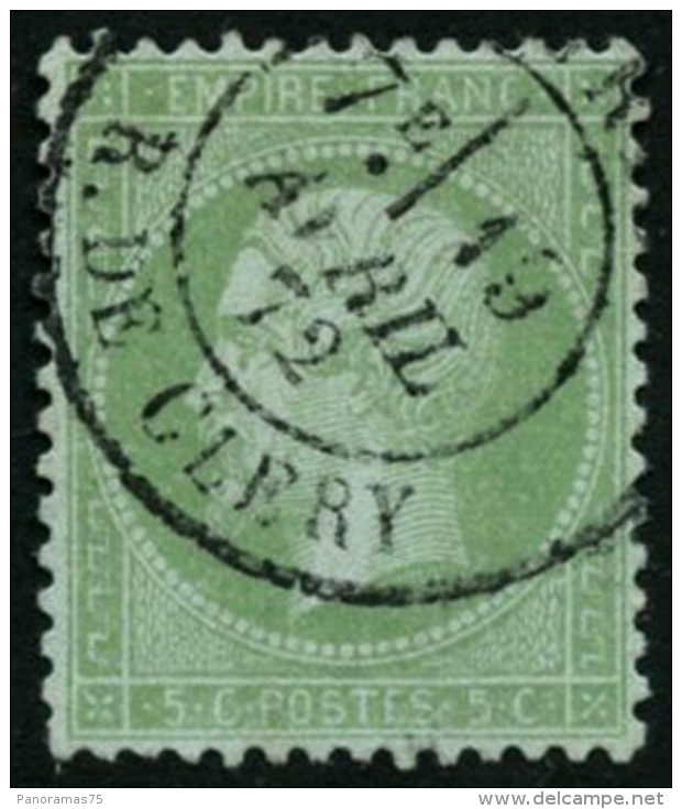 N&deg;35 5c Vert P&acirc;le S/bleu - TB - 1863-1870 Napoléon III. Laure