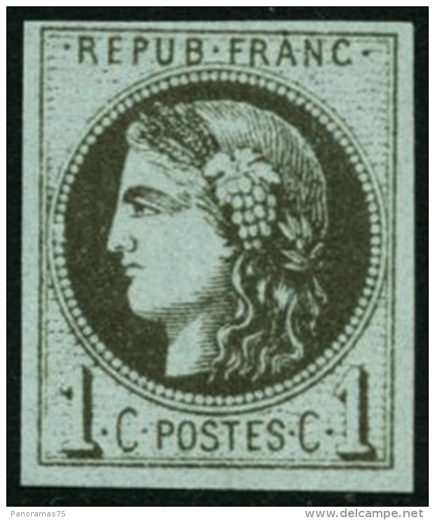 N&deg;39Aa 1c Olive Fonc&eacute; R1, Impression Us&eacute;e, Sign&eacute; Calves - TB - 1870 Ausgabe Bordeaux