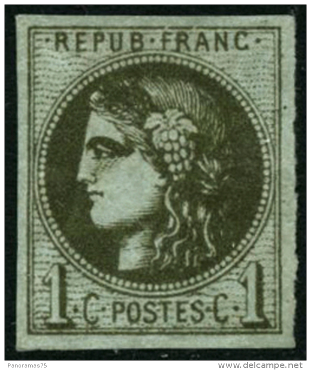 N&deg;39Ab 1c Olive Fonc&eacute; R1 - TB - 1870 Ausgabe Bordeaux