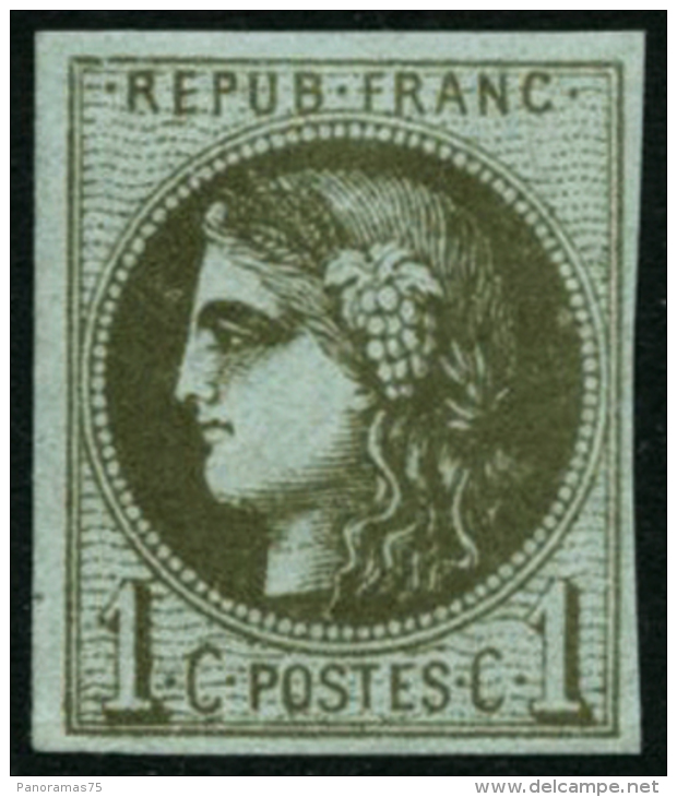 N&deg;39C 1c Olive R3 - TB - 1870 Ausgabe Bordeaux