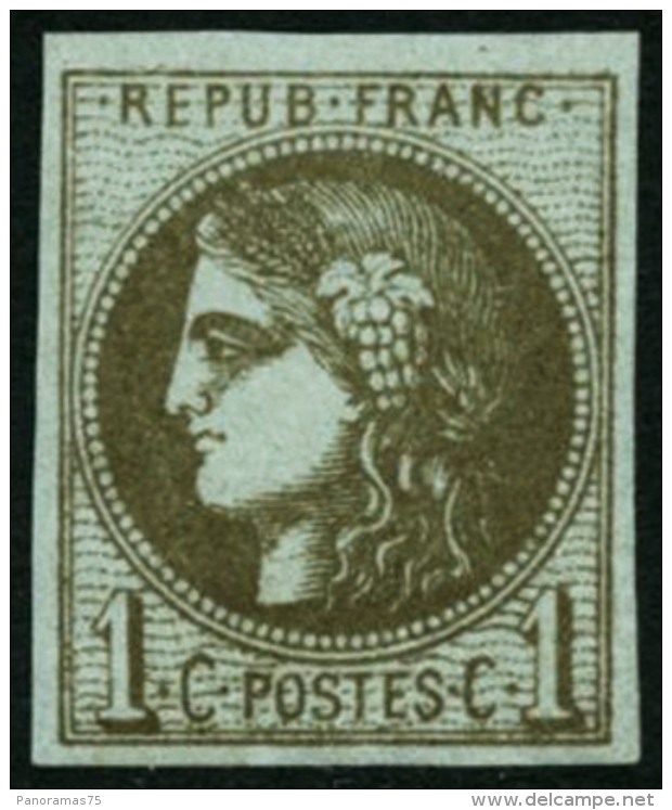 N&deg;39Cb 1c Olive Fonc&eacute; R3 - TB - 1870 Ausgabe Bordeaux