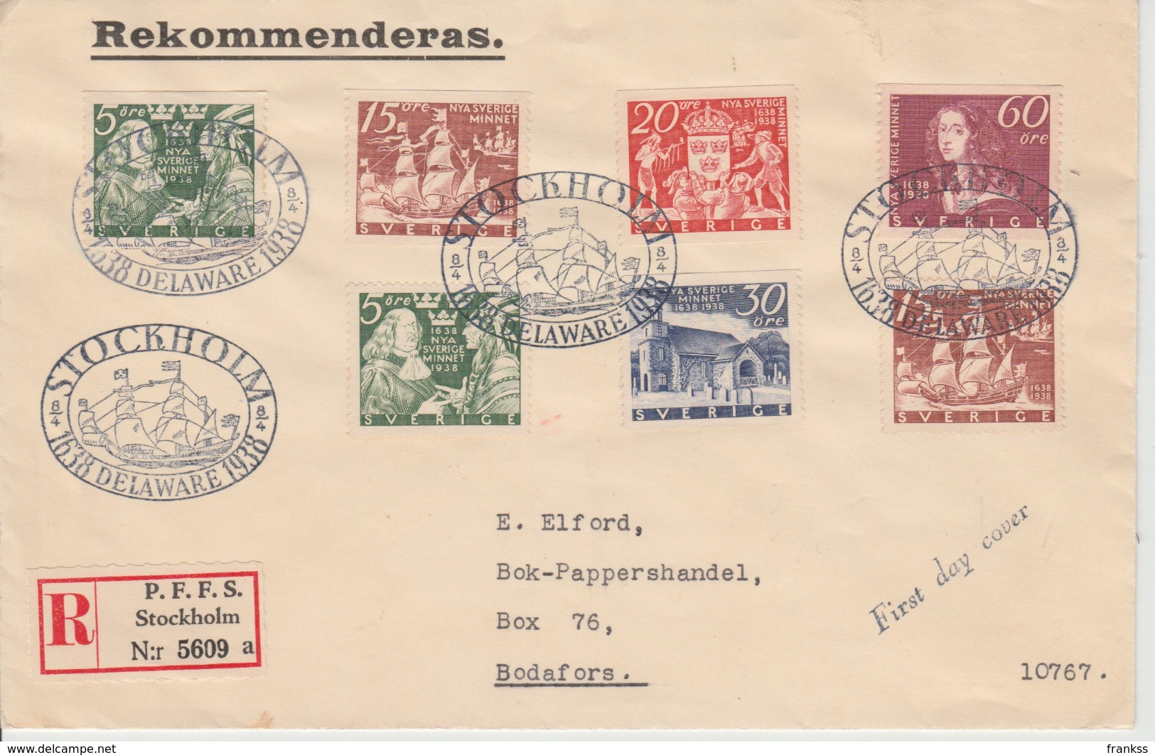 Brief FDC  Zweden Registered Mail ???? - ... - 1855 Prefilatelia
