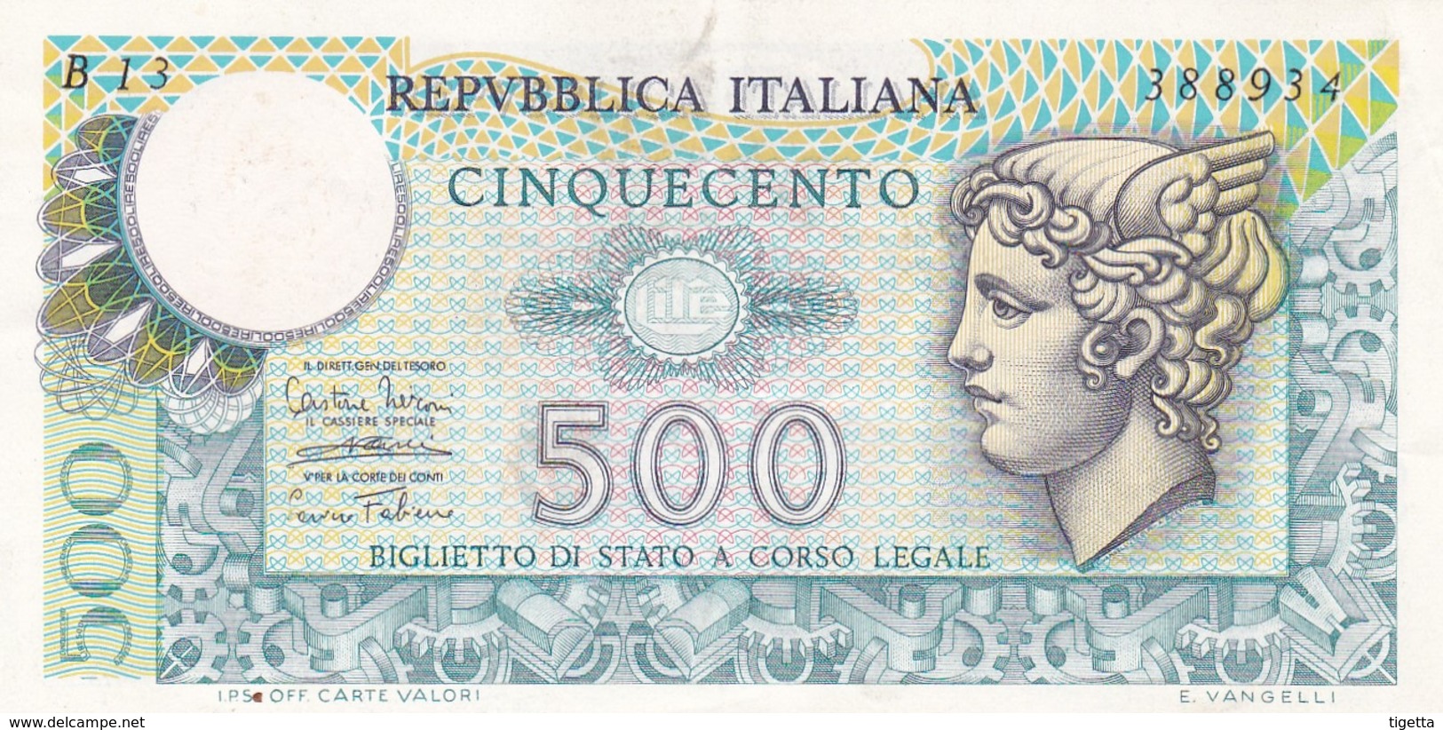 ITALIA LOTTO DI 3 BANCONOTE CIRCOLATE DA LIRE 500 MERCURIO DECRETO 14/2/74 E 2/4/1979 - 500 Liras