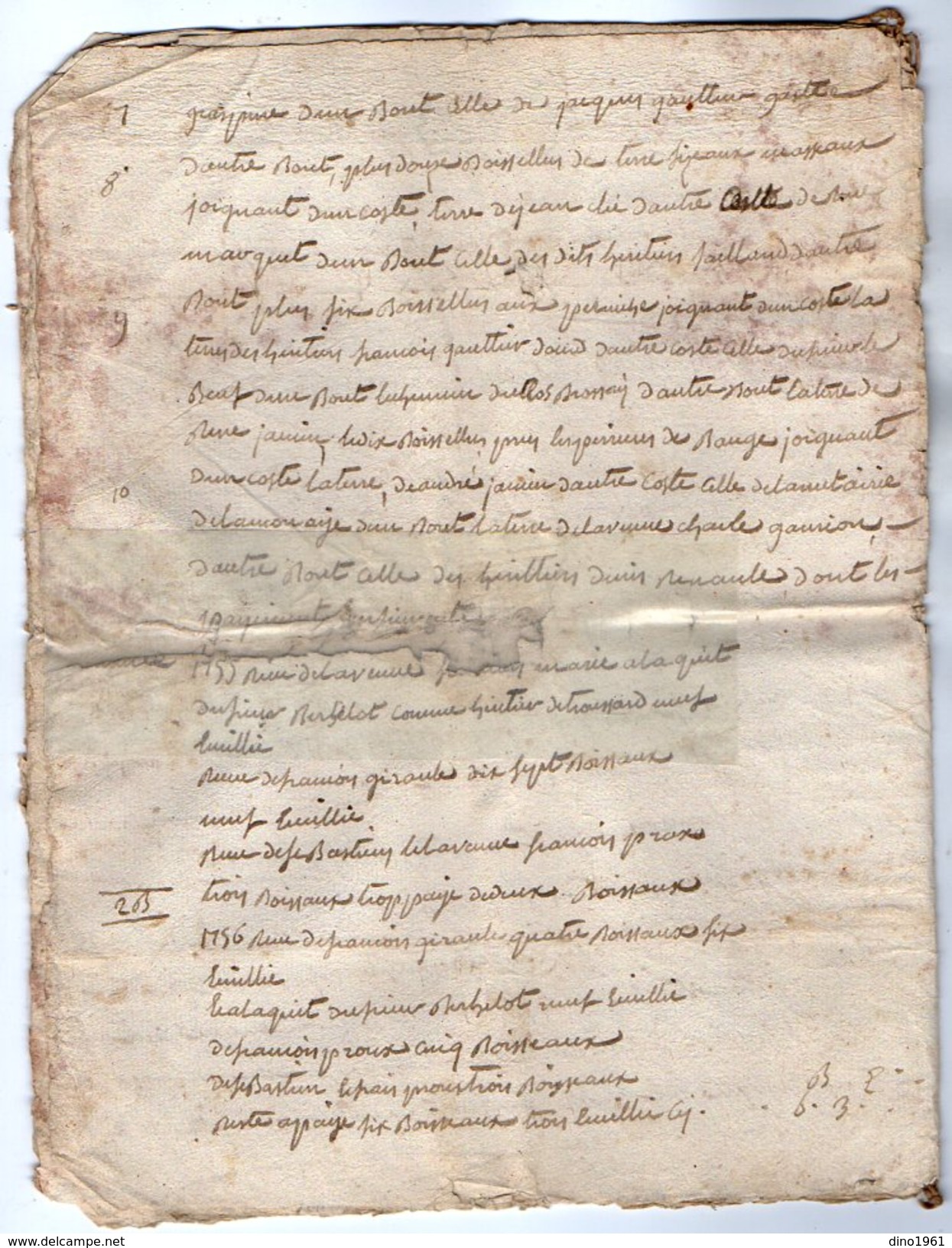 VP7824 - Cachet Généralité Ville De TOURS  - Acte De 1768 ? - Jean ..... à DOUCES Vente De Terres   ( DOUE LA FONTAINE ) - Cachets Généralité