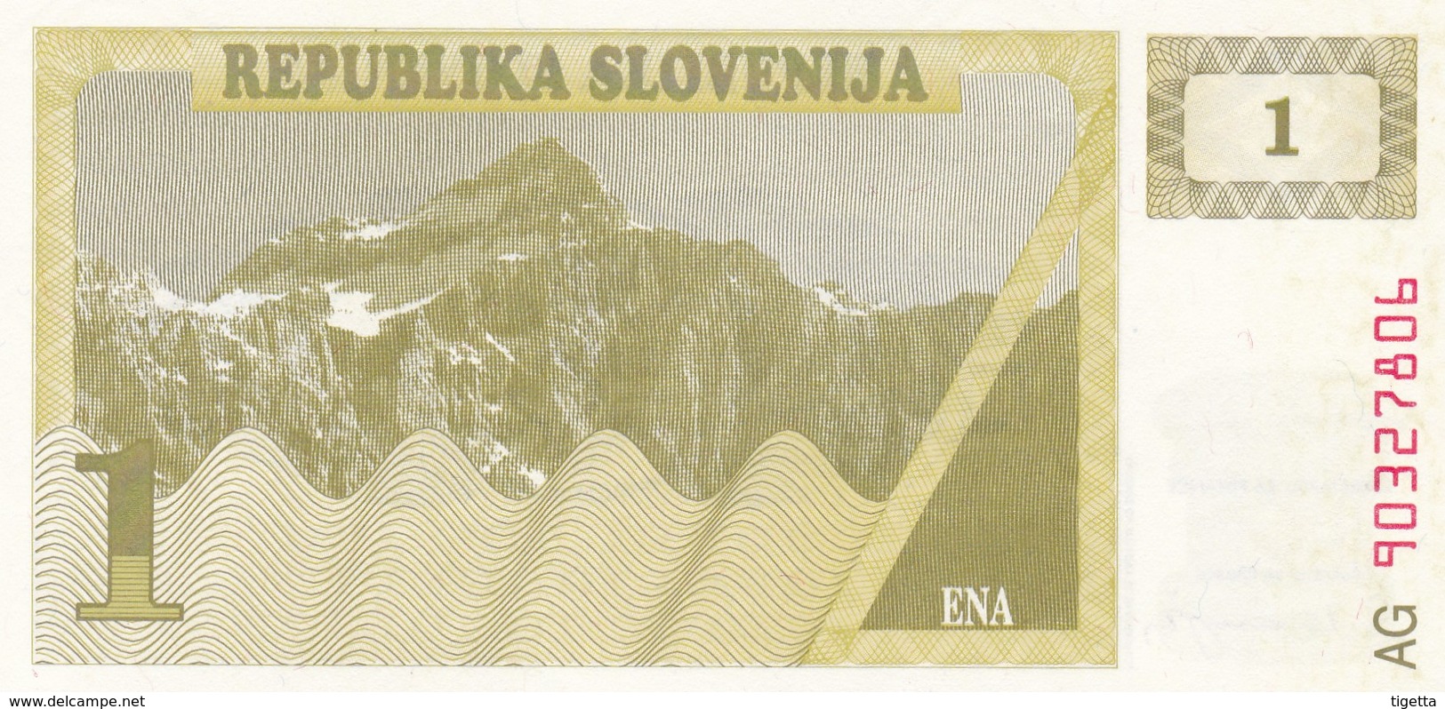 SLOVENIA  1 TOLARJEV    1990  FDS - Slovenia