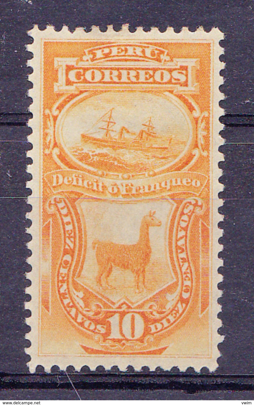 PERU - 1874 -  Mi.Nr.21  - Sn Nr. 13 -  Ongestempeld * - Perú