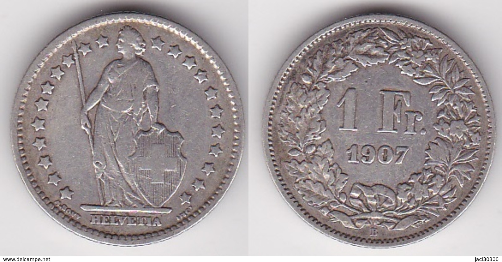 SUISSE 1 Franc 1907 En Argent (voir Scan) - Andere & Zonder Classificatie