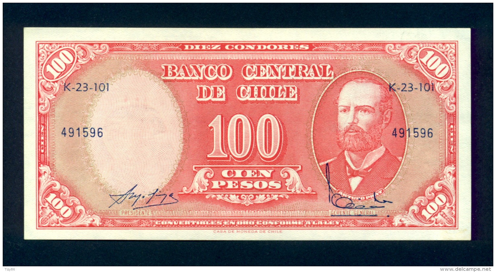 Banconota Chile 100 Pesos 1961 - FDS - Cile