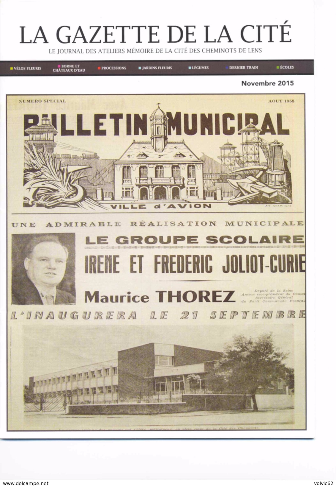 Gazette De La Cité Des Cheminots De Lens Avion Méricourt Novembre  2015 - 1950 - Heute