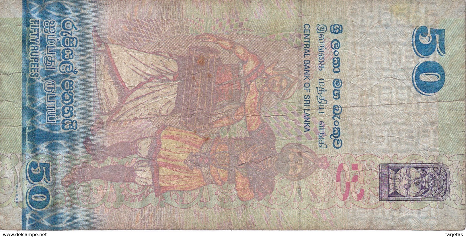 BILLETE DE SRY LANKA DE 50 RUPEES DEL AÑO 2010  (BANKNOTE) PAJARO-BIRD - Sri Lanka