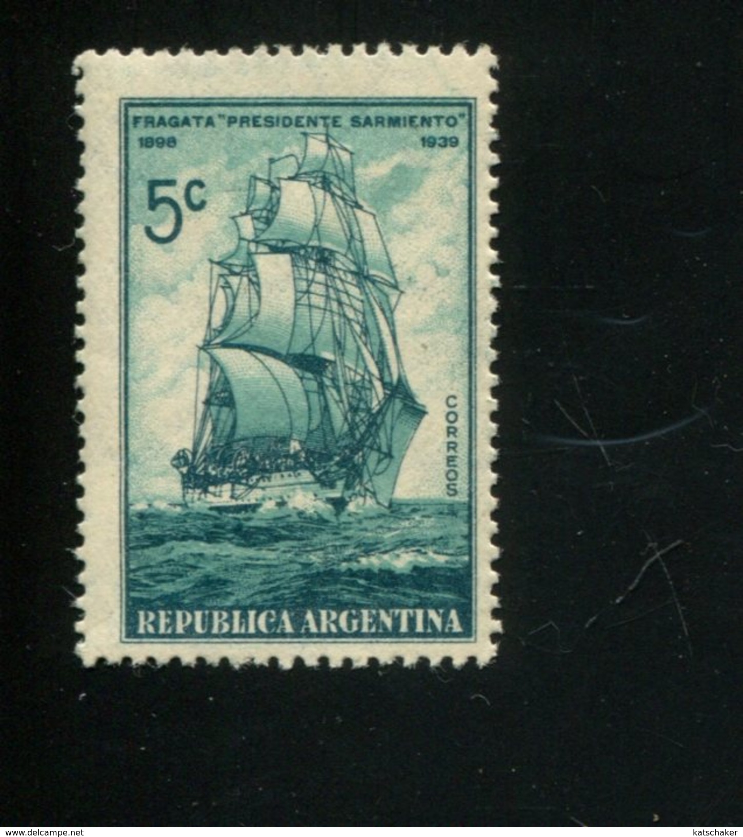 426517887 ARGENTINIE DB 1939 POSTFRIS MINTNEVER HINGED POSTFRIS NEUF YVERT 399 - Neufs