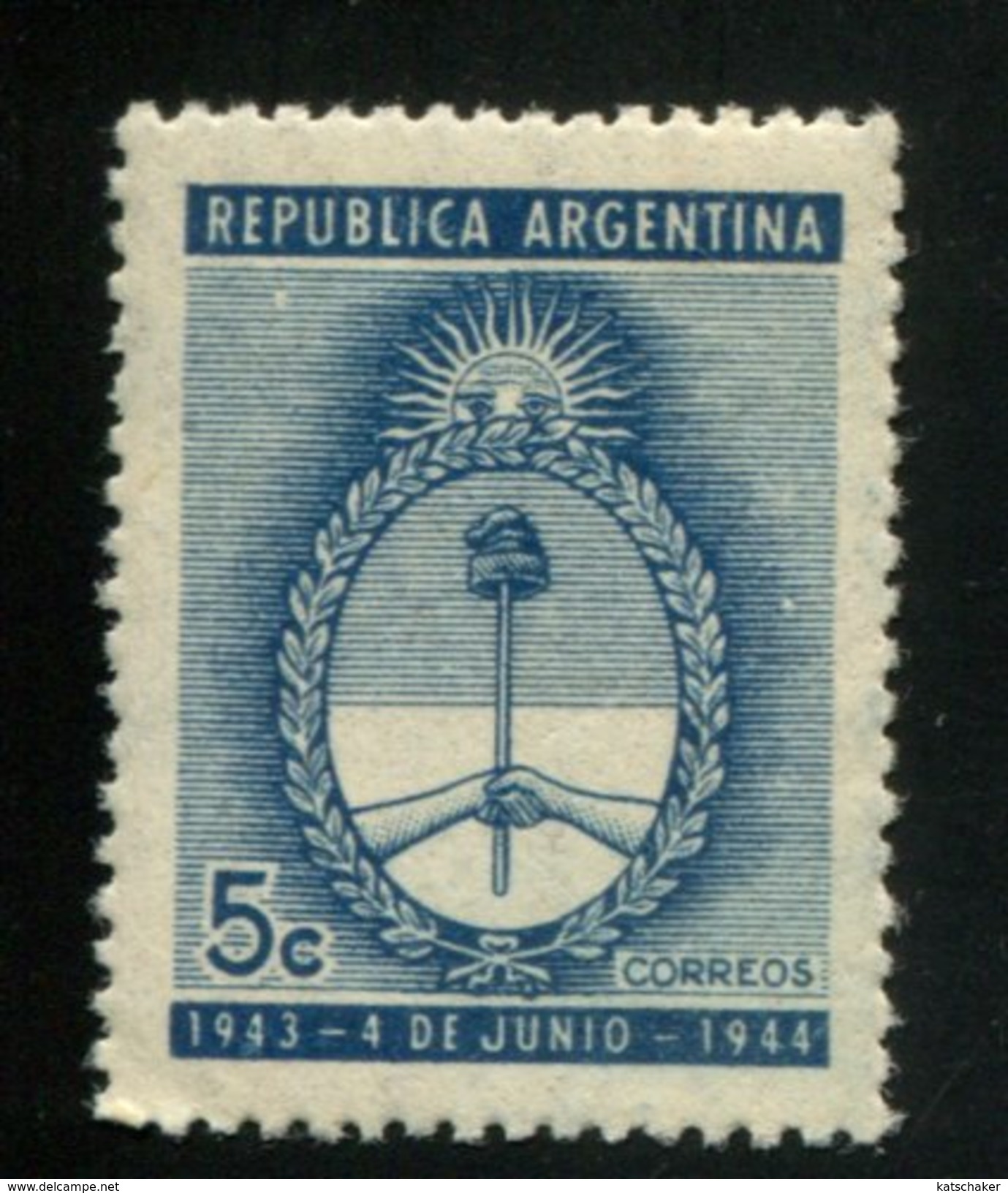 426519939 ARGENTINIE DB 1944 POSTFRIS MINTNEVER HINGED POSTFRISH EINWANDFREI NEUF YVERT 442 - Neufs