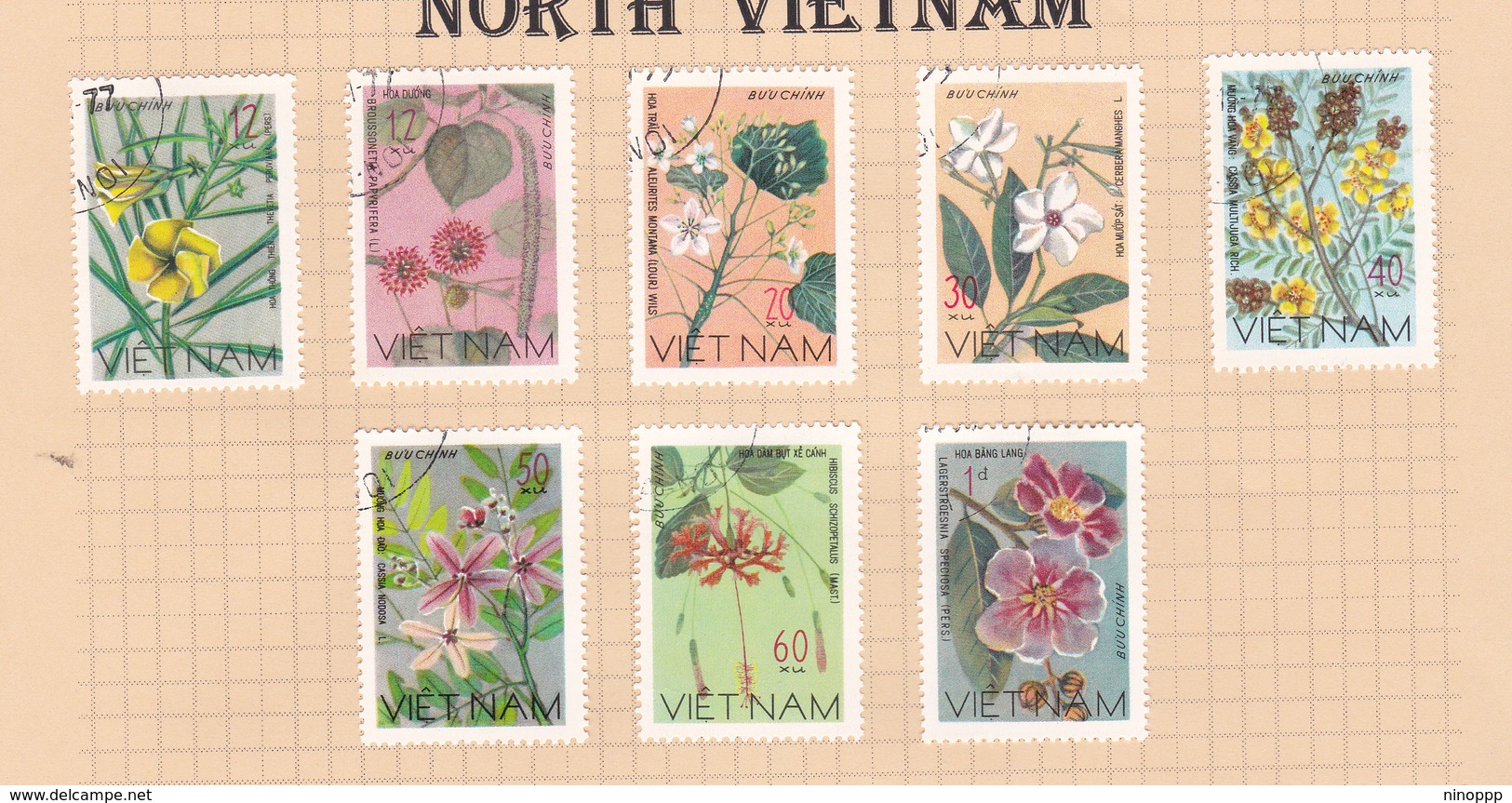 Vietnam 155-162 1977 Wildflowers Used Set - Viêt-Nam