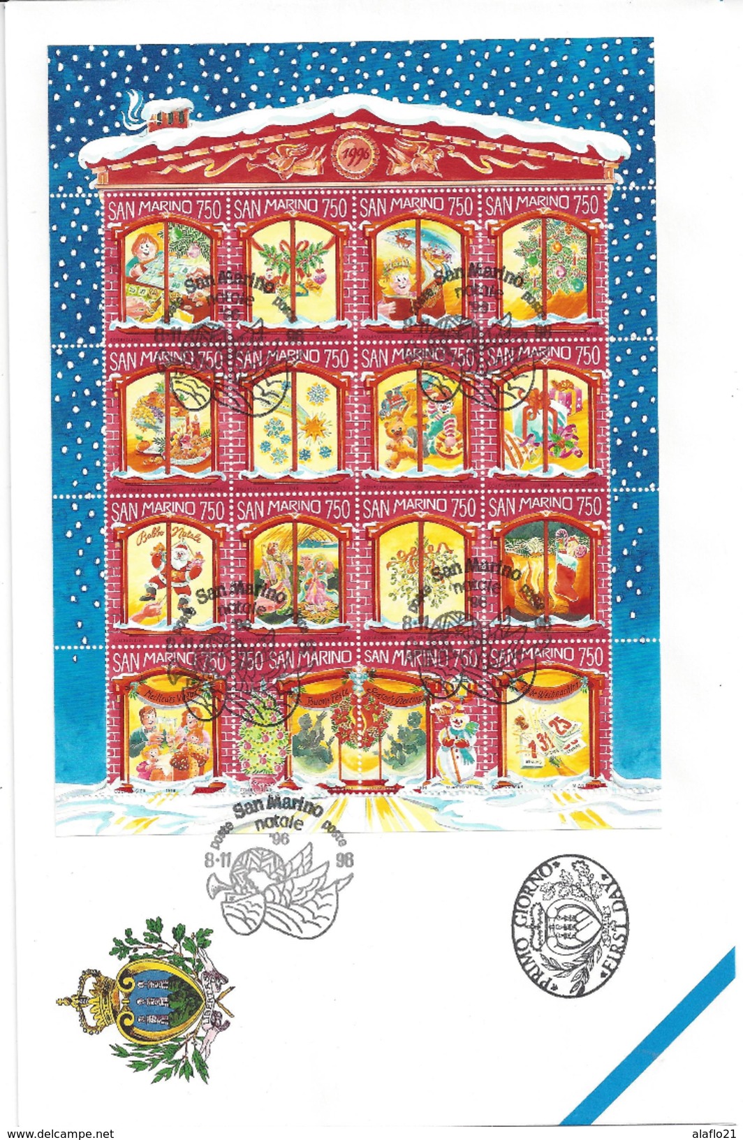 SAINT-MARIN - ENVELOPPE 1er JOUR - FDC - NOEL - 1996 - FDC