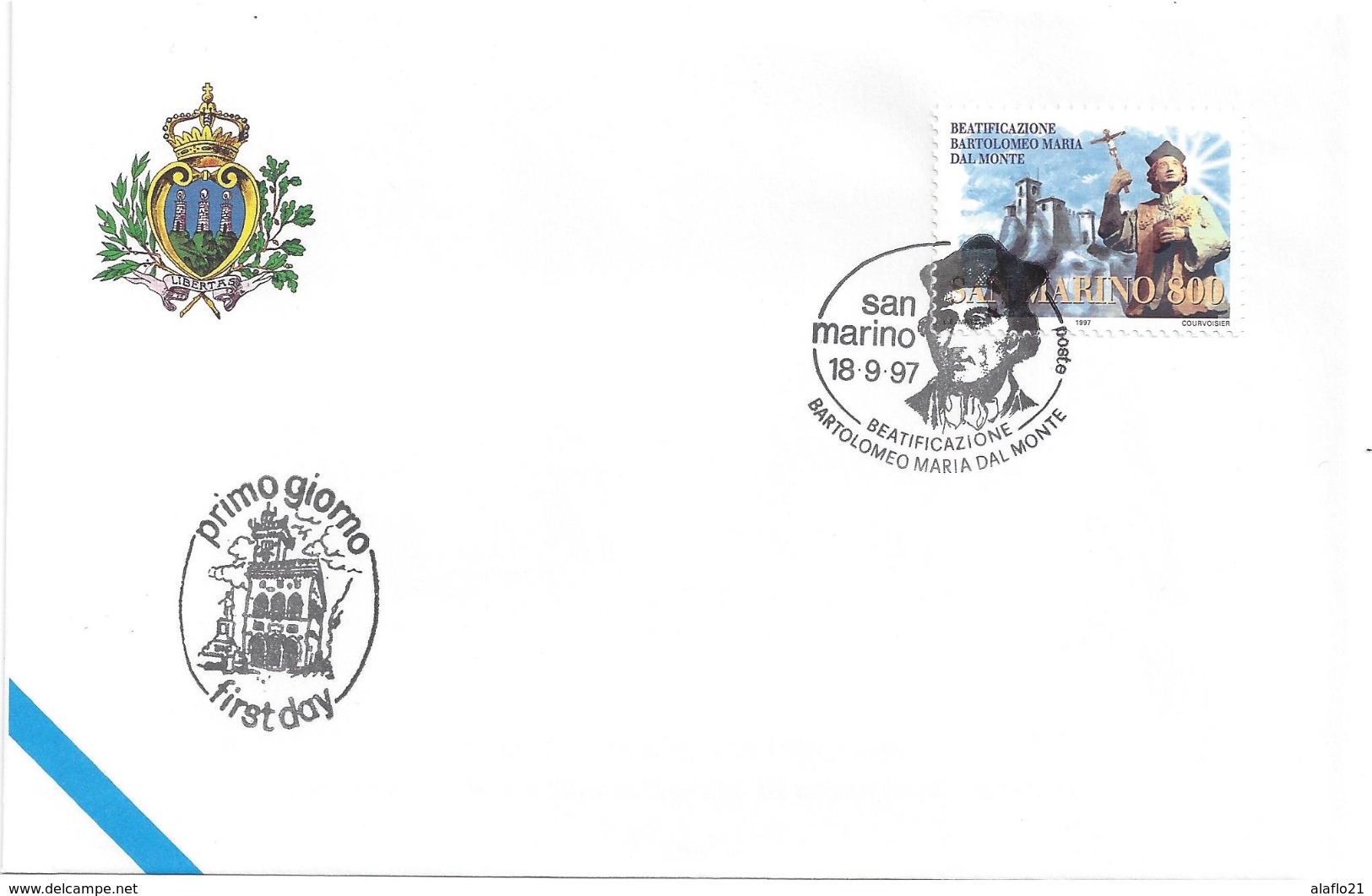 SAINT-MARIN - ENVELOPPE 1er JOUR - FDC - BARTOLOMEO MARIA Dal MONTE - 1997 - FDC