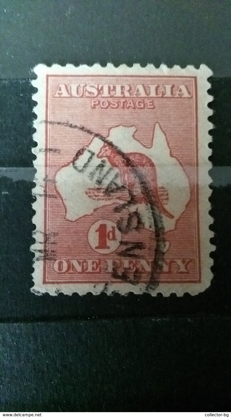 RARE 1D ONE PENNY AUSTRALIA 1914 KANGROO WATERMARK SEAL  USED/MINT  STAMP TIMBRE - Ongebruikt