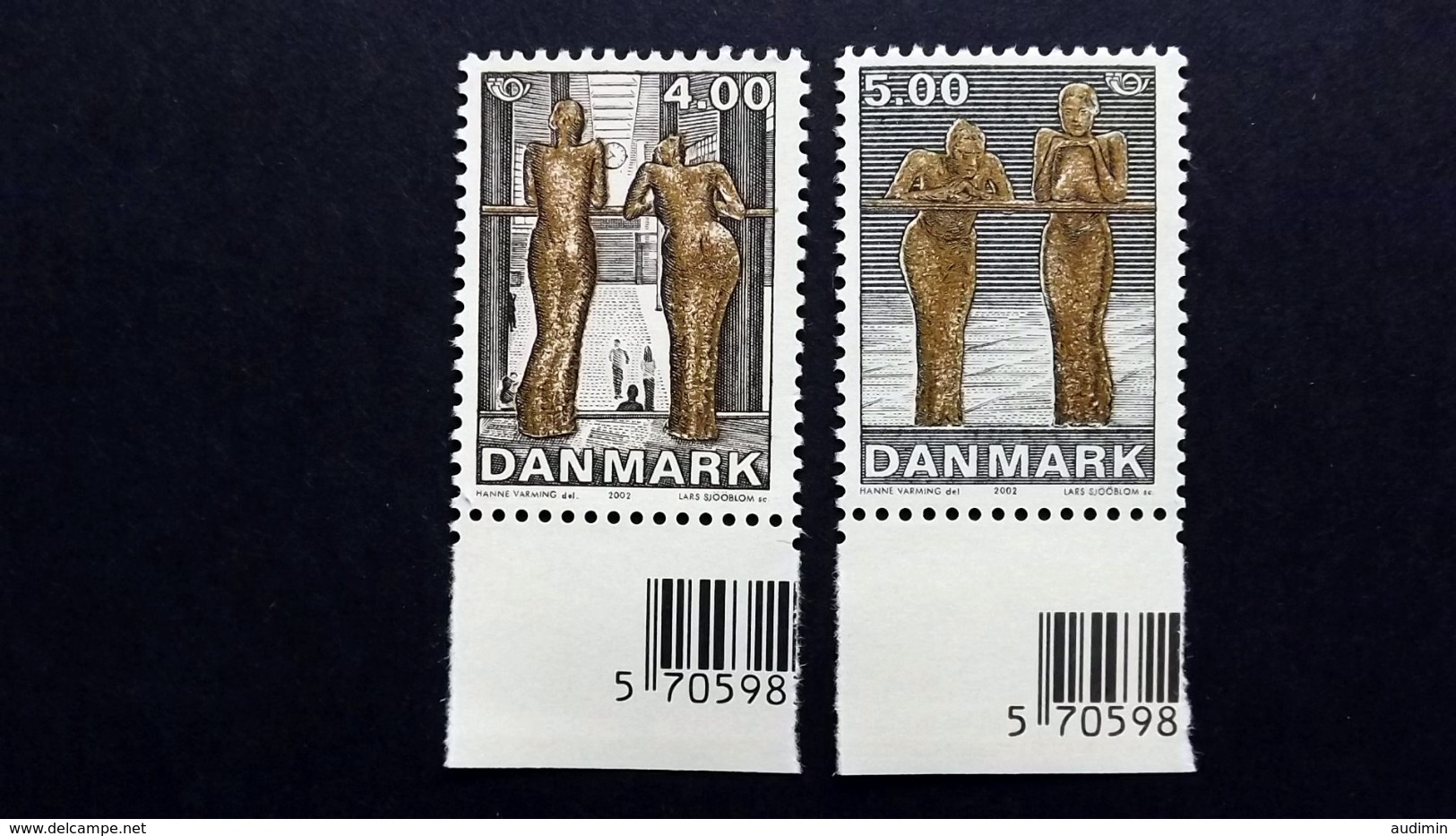 Dänemark 1303/4 **/mnh, NORDEN, Mädchen Im Flughafen; Skulpturengruppe Von Hanne Varming (*1939) - Nuevos