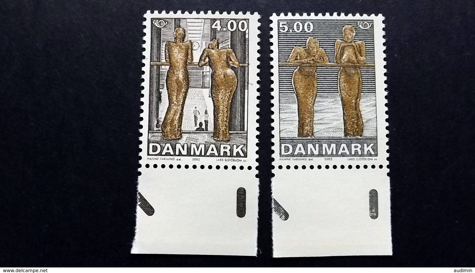 Dänemark 1303/4 **/mnh, NORDEN, Mädchen Im Flughafen; Skulpturengruppe Von Hanne Varming (*1939) - Nuevos