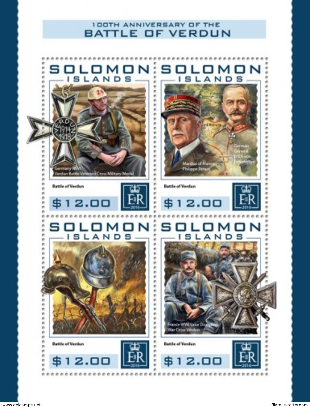 Solomon Eilanden - Postfris / MNH - Sheet Strijd Bij Verdun 2016 - Solomoneilanden (1978-...)