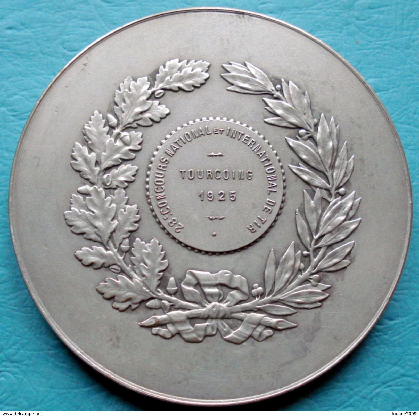France - Médaille 28e Concours National Et International De Tir Tourcoing 1925 - Graveur : O. Roty Bronze Argenté - Altri & Non Classificati