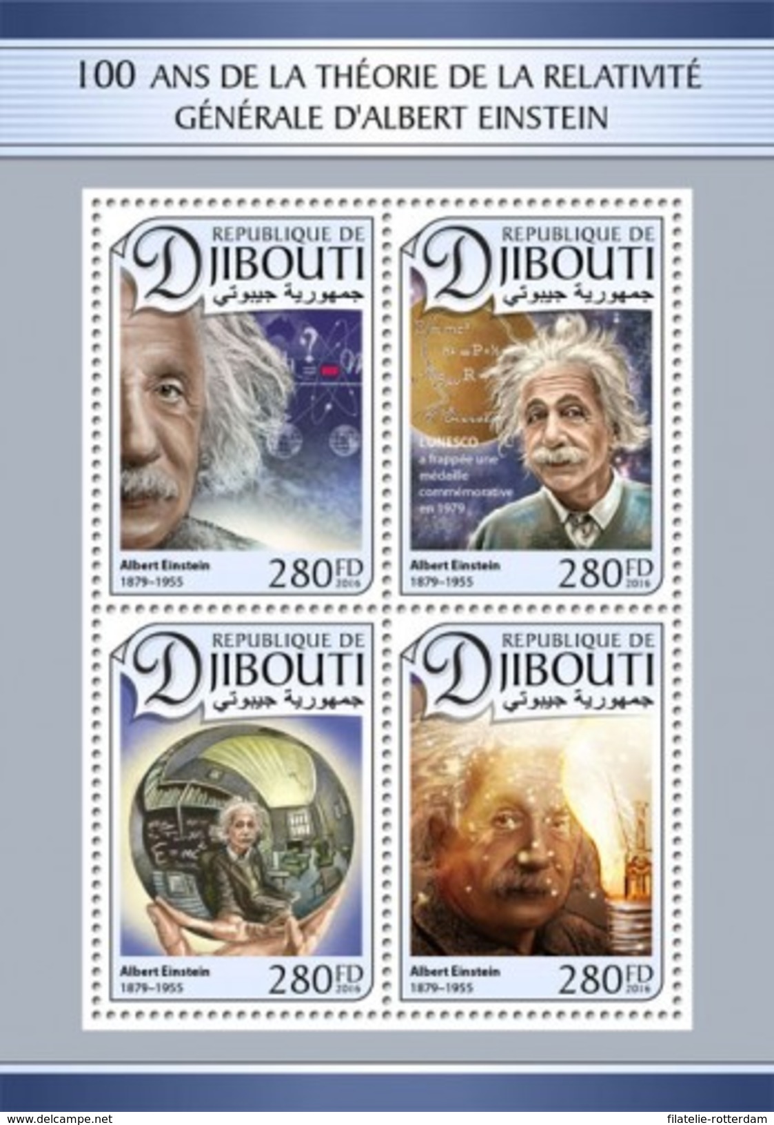 Djibouti - Postfris / MNH - Sheet Albert Einstein 2016 - Djibouti (1977-...)