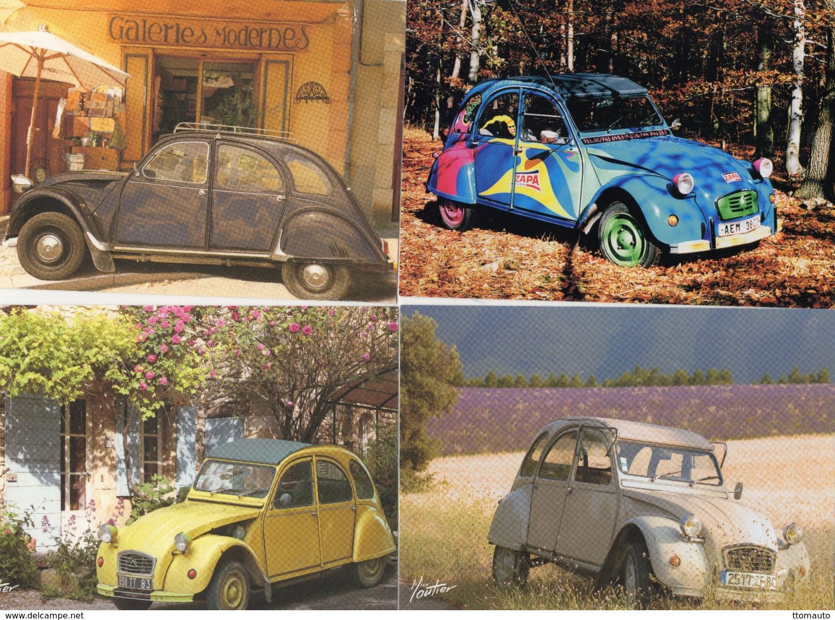 Lot Of 4 Different CITROEN 2CV Postcards  -  4 X CPM - Turismo