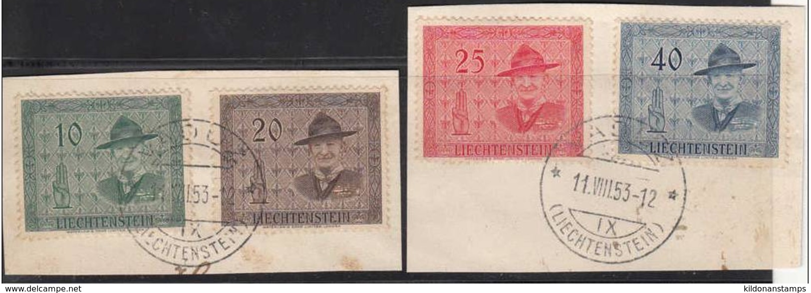 Liechtenstein 1953 Cancelled On Piece Sc# 270-273 - Usados