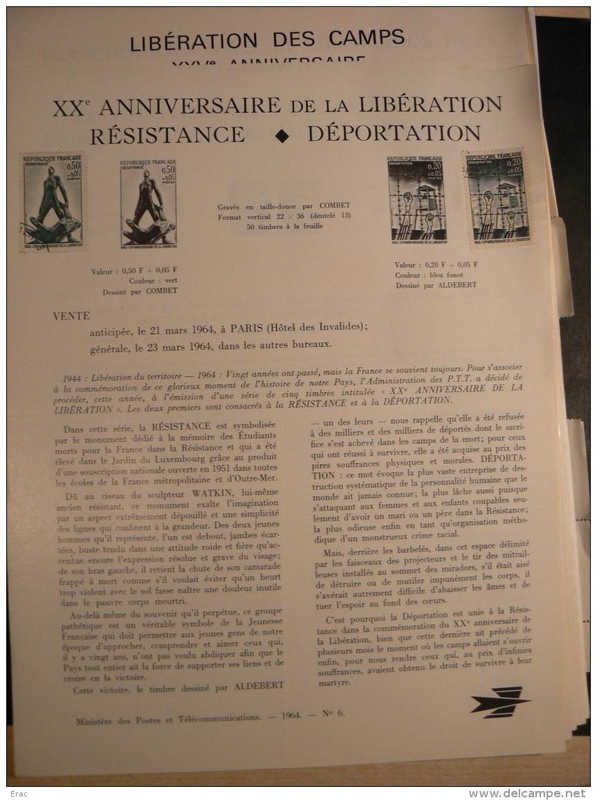 Lot De Gaulle, Libération, Déportés, Résistants - Ensemble timbres, feuillets et documents - 28 photos