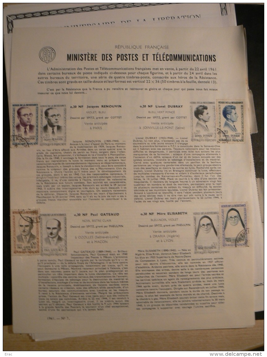 Lot De Gaulle, Libération, Déportés, Résistants - Ensemble timbres, feuillets et documents - 28 photos