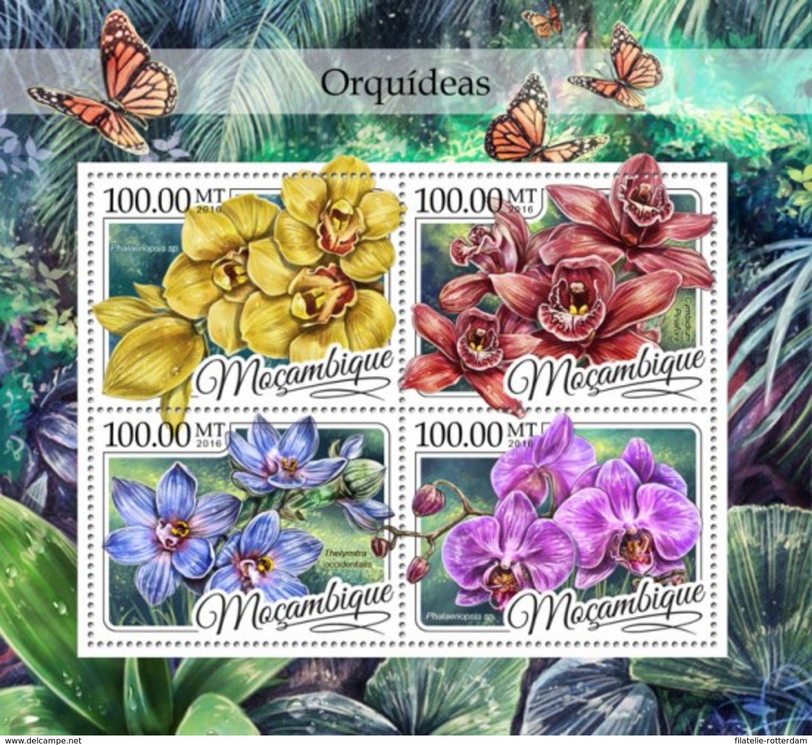 Mozambique - Postfris / MNH - Sheet Orchideëen 2016 - Mozambique