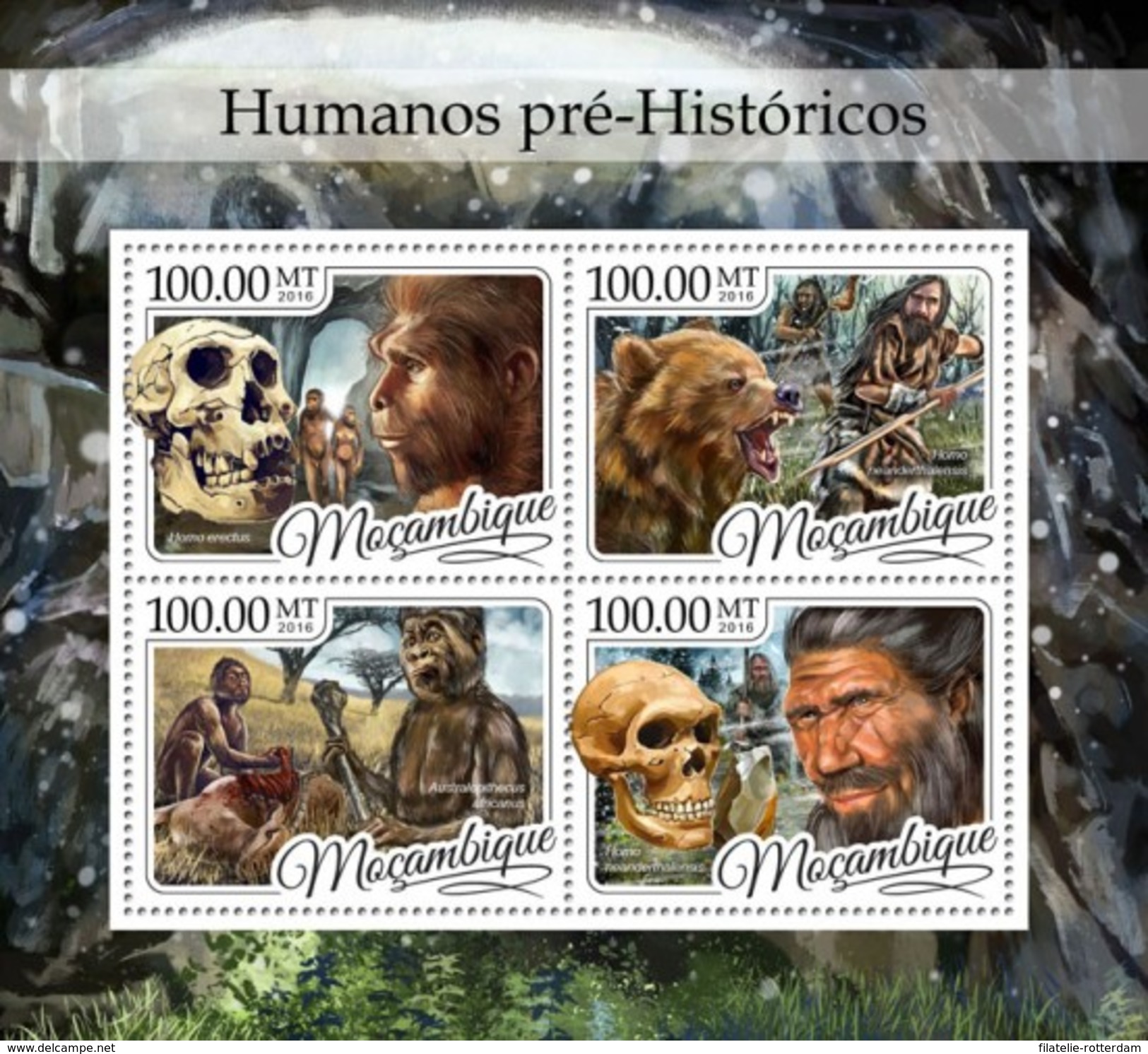 Mozambique - Postfris / MNH - Sheet Prehistorische Mensen 2016 - Mozambique