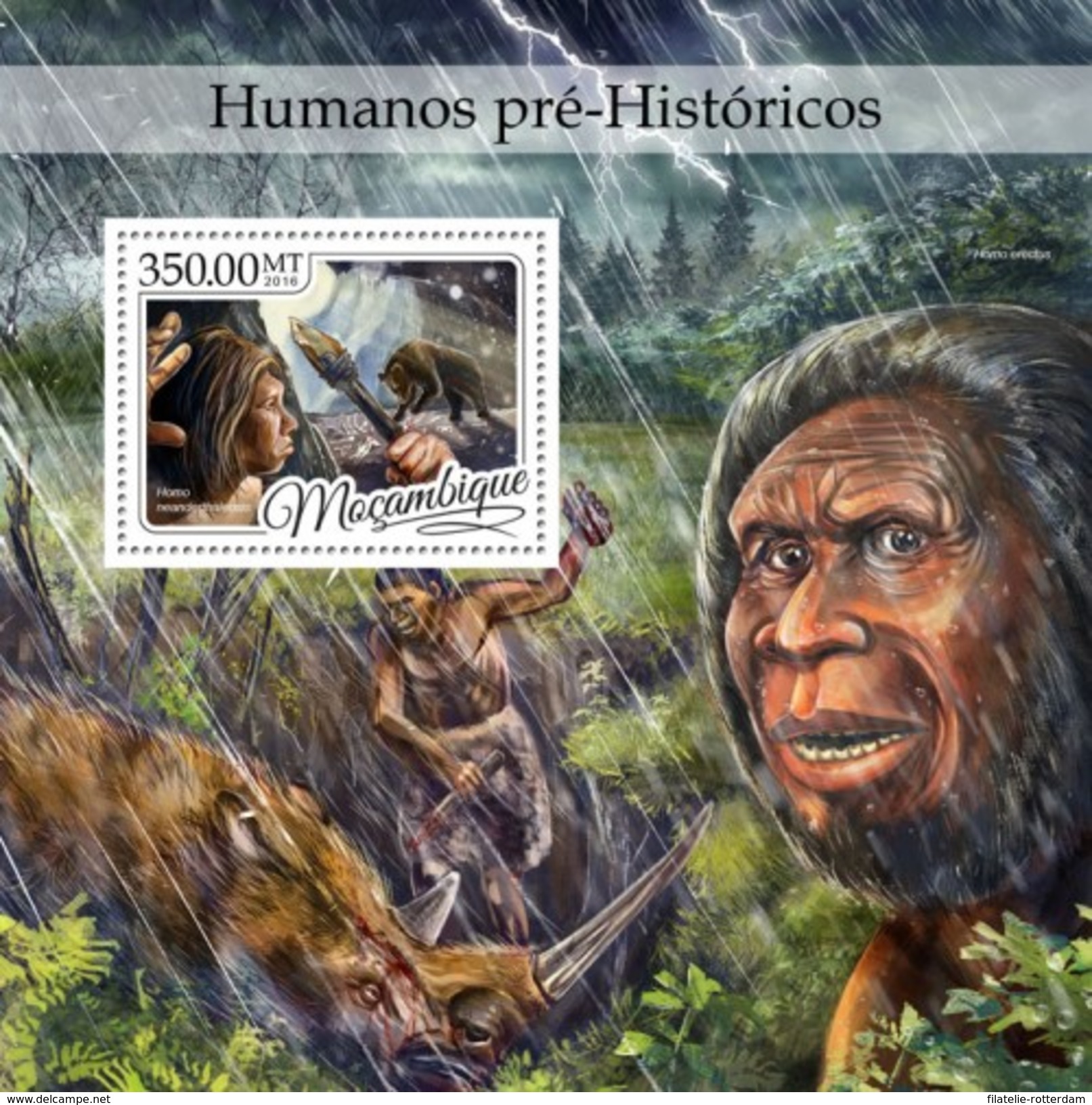 Mozambique - Postfris / MNH - Sheet Prehistorische Mensen 2016 - Mozambique