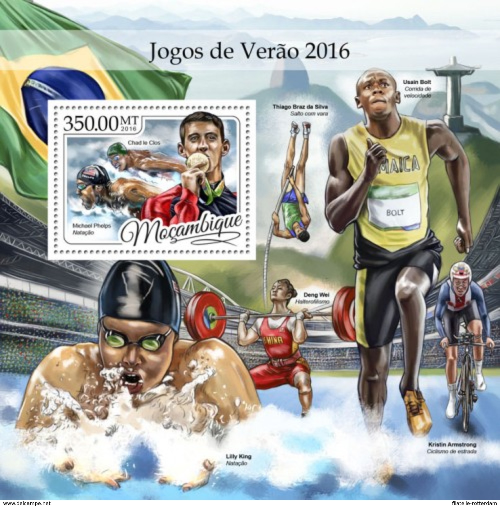 Mozambique - Postfris / MNH - Sheet Zomerspelen 2016 - Mozambique