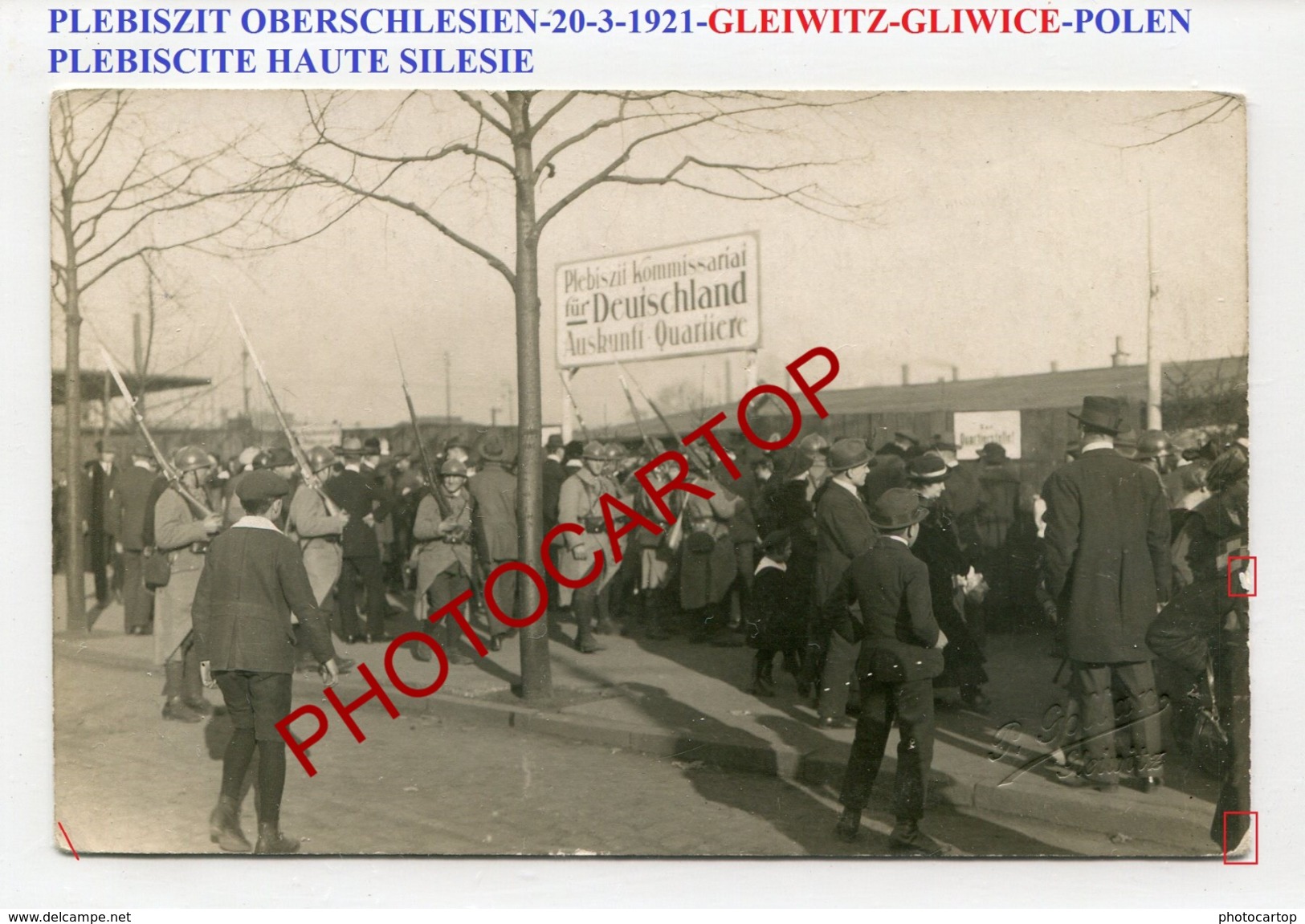 PLEBISZIT Oberschlesien-GLEIWITZ-Gliwice-20-3-1921-PLEBISCITE Haute Silesie-CARTE PHOTO-Politique-POLEN-Militaria- - Pologne