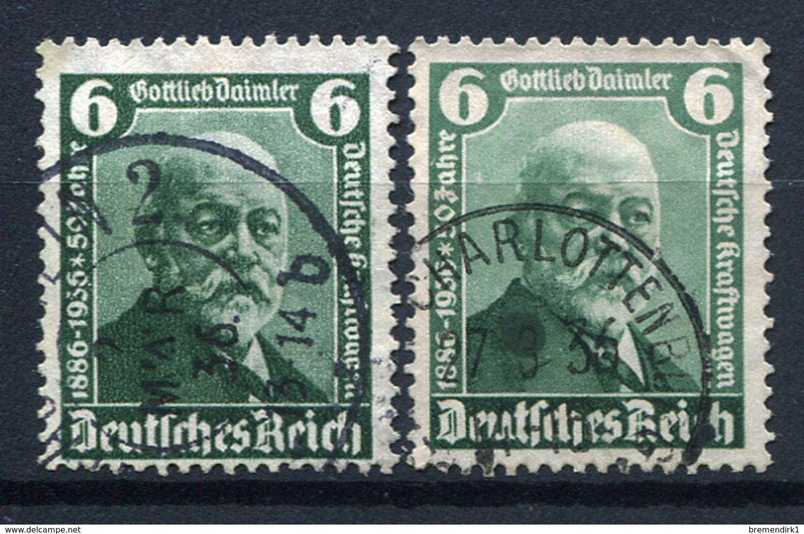 99611) DEUTSCHES REICH # 604 B (rechte Marke) Gestempelt Aus 1936, 90.- &euro; - Oblitérés