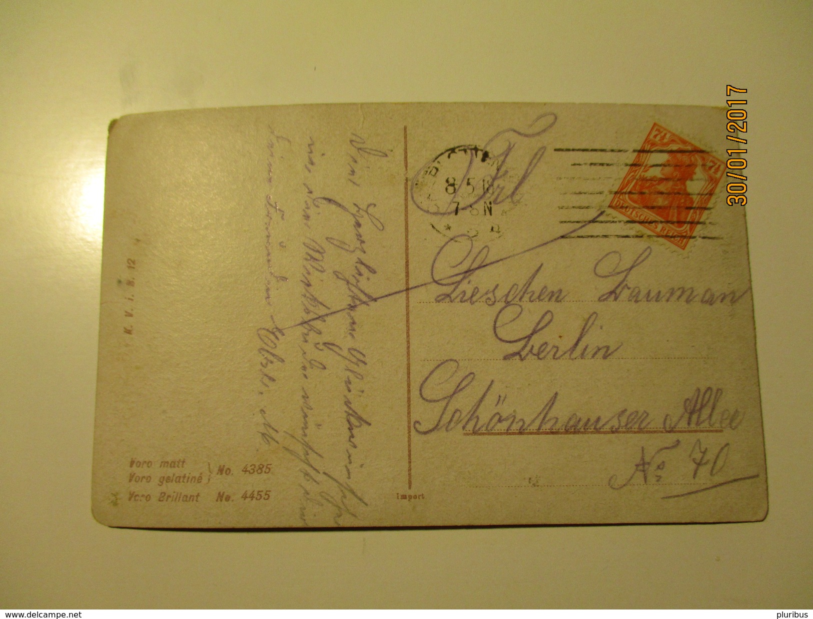 1918 , 7 1/2 Pf  ,  OLD POSTCARD , 0 - Andere & Zonder Classificatie