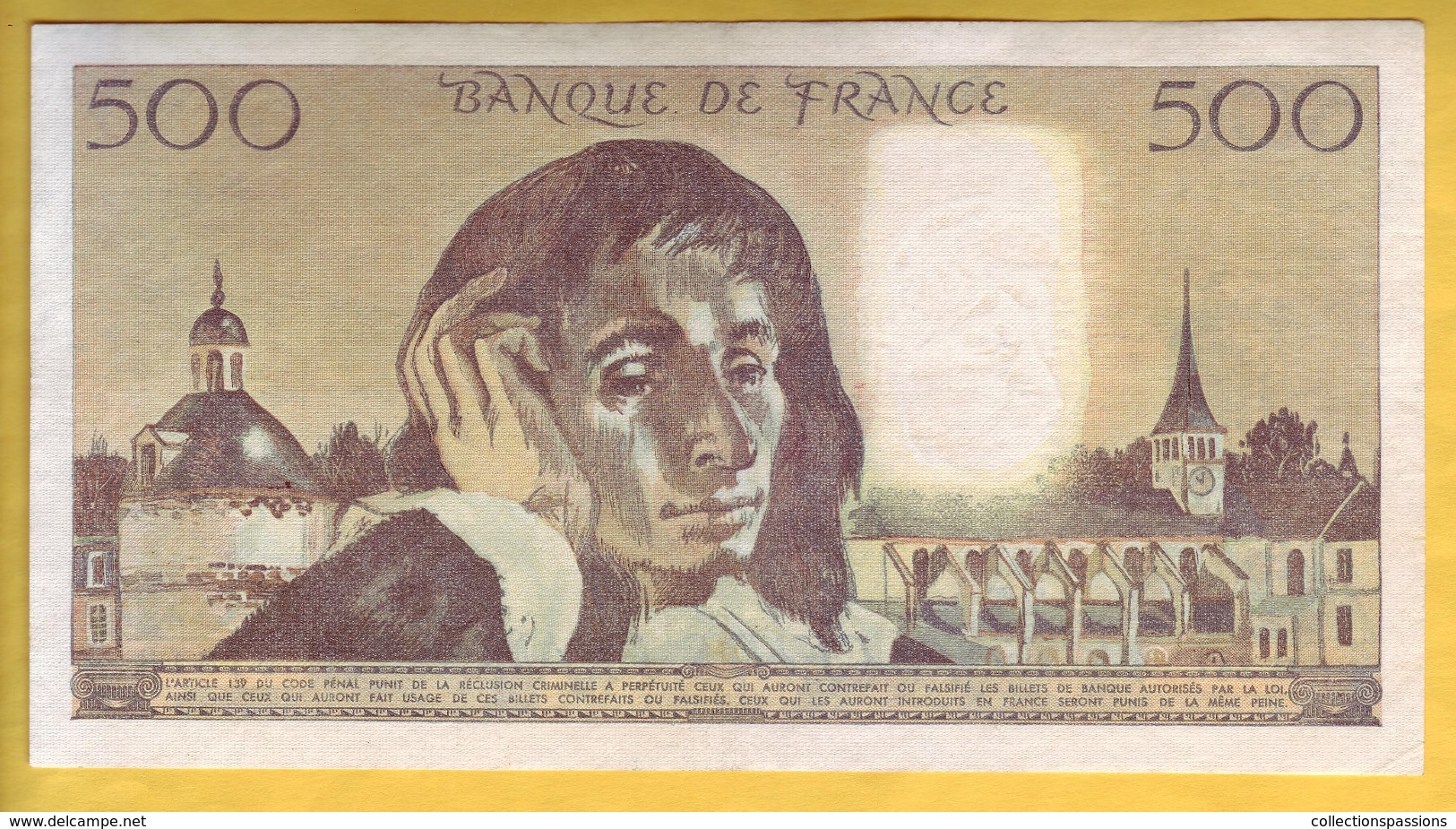 BILLET FRANCAIS - 500 Francs Pascal 8-1-1987 TTB+/SUP - 500 F 1968-1993 ''Pascal''